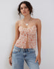 Image de Slavina Cami Butterfly Top in Peach Cherry Blossom