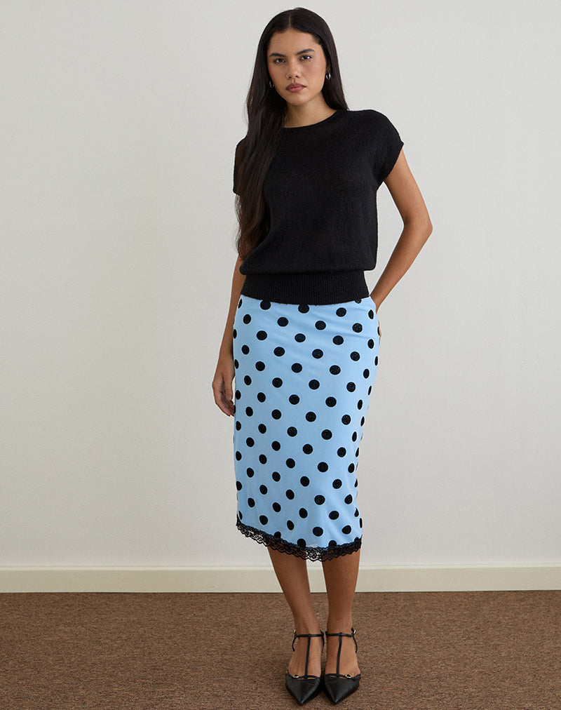 Image de Sorin Top à taille profonde en tricot noir