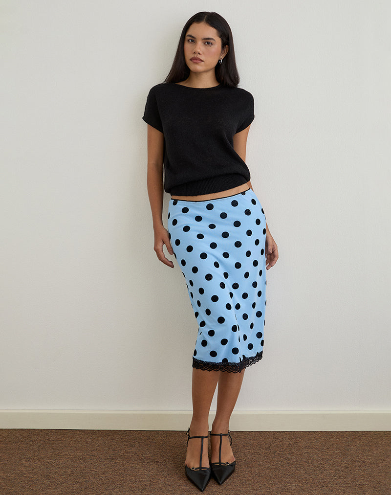 Image de Sorin Top à taille profonde en tricot noir