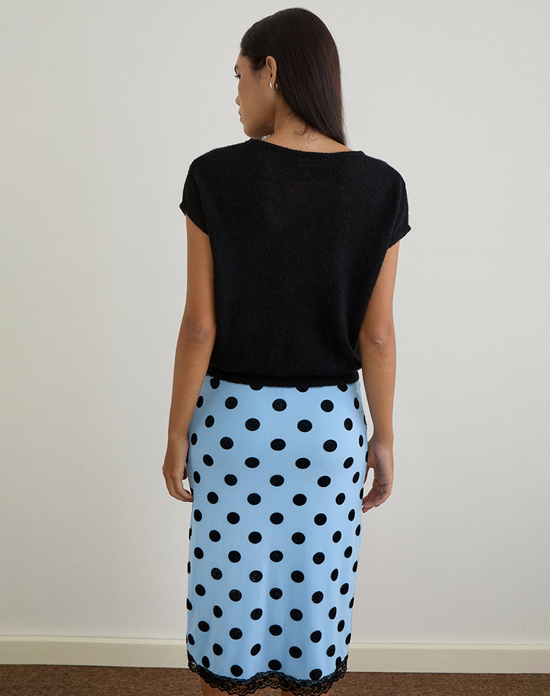 Image de Sorin Top à taille profonde en tricot noir