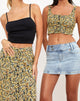 image de Soyke Crop Top in Spring Ditsy Yellow