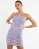 Image de la mini robe MOTEL X JACQUIE Stasny en maille mélangée Space Dye Lilas
