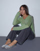 Image de Sukana Long Sleeve Sheer-Knit Top in Light Green