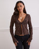 Image de Sukita Cardigan en maille pailletée Marron foncé