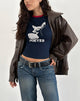 Image de Sutin Tee in Navy with Red Binding and Doeyes Graphic