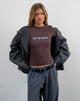 Image de Sutin Baby Tee en acajou profond avec Slogan Don't Be Jealous