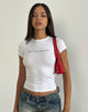 Image de Sutin Top in White with Kinda Care Kinda Don't Graphic