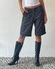 Image de MOTEL X JACQUIE Tabaru Longline Shorts in Sketchy Stripe Black