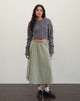 Image de la jupe midi Takara en vichy olive
