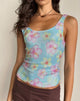 Image de Tampa Top en paillettes Blooming Flower Blue