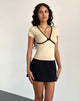Image de Tasina Top en lait de coco avec reliure noire