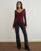 Image de Trivedi Long Sleeve Top in Flock Mini Leopard Plum