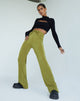 image de Sesaot pantalon évasé en crêpe citron vert