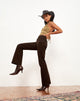 image de Jopan Flare Trouser in Twill Bitter Chocolate