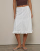 Image of Tausi Pleated Midi Skirt, Off White Linen