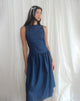 Image de Robe longue Uretta en Denim Indigo