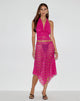Image de Cinta Low Rise Midi Skirt in Orchid Lace Hot Pink