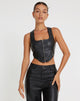 Image de Velika Corset zippé en PU noir
