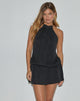 Image of Veloria Halterneck Mini Dress in Black Chiffon with Lining
