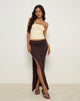 Image de Venah Rayon Maxi Skirt in Bitter Chocolate