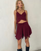 Image de la mini-jupe Veny en mousseline de soie Oxblood