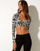 Image de Vetry Long Sleeve Top in Wrapped Gothic Black and White