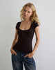 Image de Vibian Short Sleeve Top in Chocolate Brown