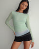 Image de Vrist Long Sleeve Mesh Top in Frost Blue