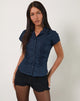Image de la blouse Wilmot en popeline marine