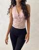 Image de Winifred Lace Slinky Mix Top in Pink Lotus