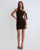 Image de Xeenia One Shoulder Mini Dress in Chocolate Brown