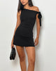 Image de Xeenia One Shoulder Mini Dress in Slinky Black