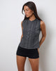 Image de Yara Blouse in Poplin Charcoal Grey