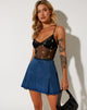 Image de Yenika Crop Top in Black Daisy Lime Embro