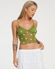 Image de Yenika Cami Top in Moss Green Custard Daisy Embro