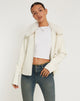 Image de la veste zippée Yindo en PU blanc