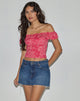 Image de Yokai Bardot Top in Retro Paisley Pink