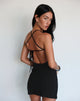 Image of Yorozu Tie Back Mini Dress in Black