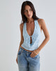Image de Yukari Plunge Top in Burnout Mesh Blue