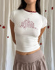 Image de Zagy Tee in Off White with Strawberry Pot Print (T-shirt Zagy en blanc cassé avec impression de pots de fraises)
