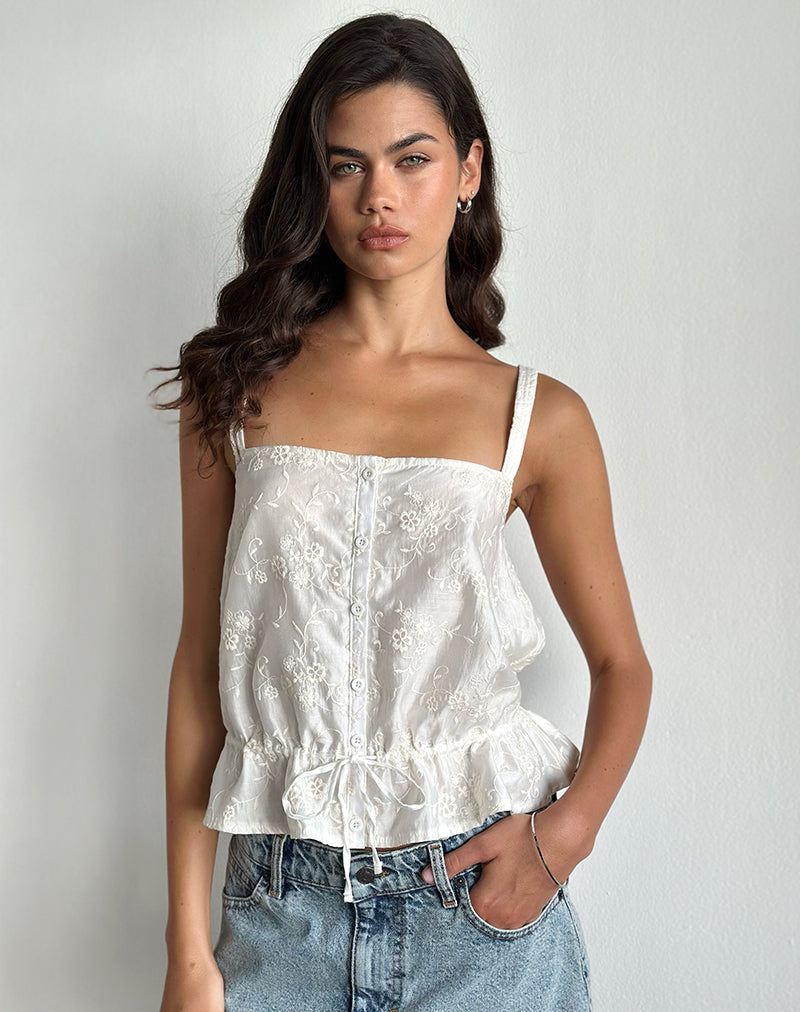 Image de Zaraku Top in Fresia Broderie Ivory