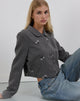 Image de Zedari Jacket in Floral Embroidery Tailoring Charcoal