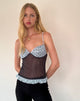 Image de Zeina Cami Top in Blue Black Basic Polka
