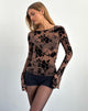 Image de Zerlin Top in Floral Flock Brown