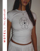 Image de MOTEL X Toni Agost Tattoo Izzy Tee in White with Heart Bunny Motif