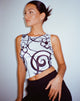 image de Rembulan Asymmetric Top in Mono Doodle Black and White