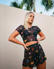 Image de Tiney Crop Top Tee in Mesh Black Butterfly