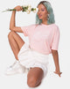Image of Oversize Basic Tee in Pink with Roses are Red Text X Top Girl