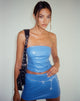 Image de Dena Corset Top en PU bleu azur