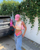 Image de Motel X Barbara Kristoffersen Gimon Crop Top in Buttercream Running Away